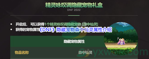 《DNF》隐藏宠物森中仙灵属性介绍