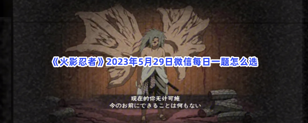 《火影忍者》2023年5月29日微信每日一题怎么选